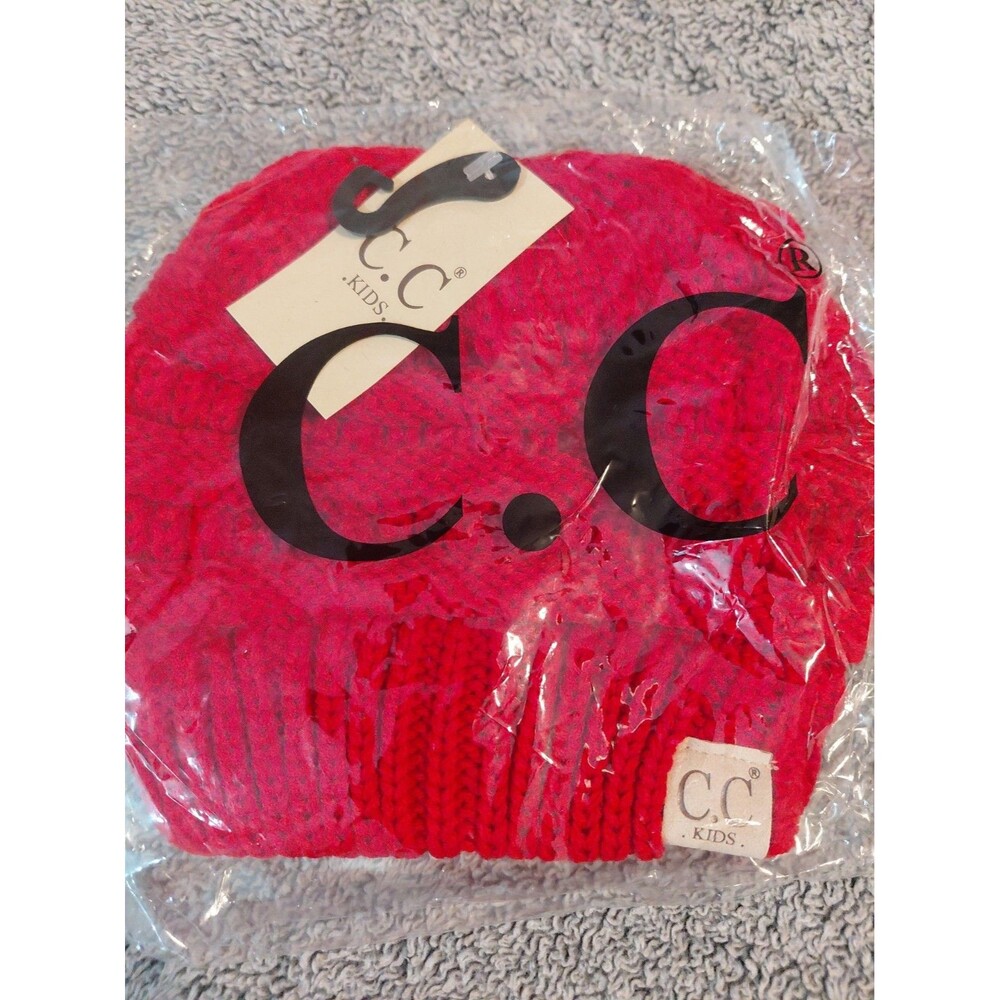 Cc Kids Exclusives Red Osfm Cable Knit Beanie